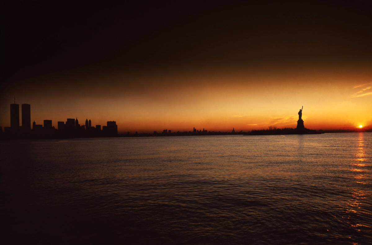 Liberty and WTC NYC Skyline 1983