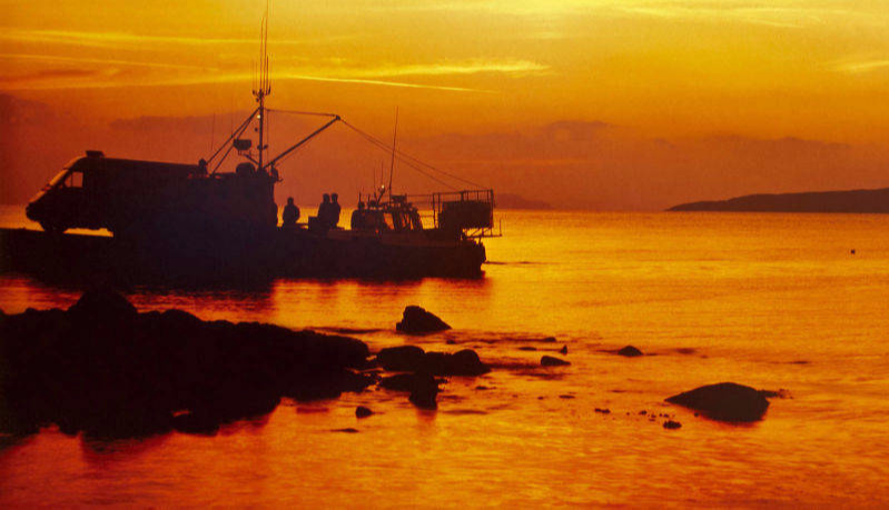 Catch Landed in Isle of Lewis Sunset fishermen