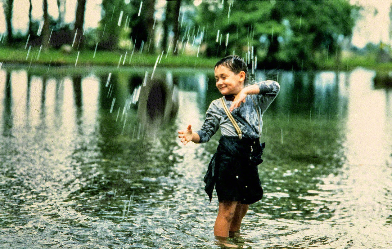 Shot in Umbria Italy Boy In Rain