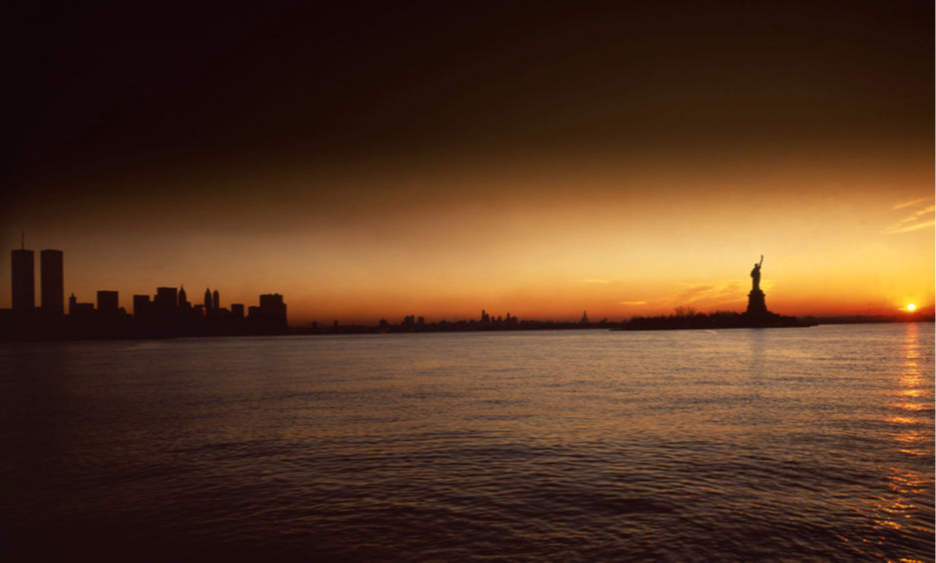 Liberty 1983 New York and Statue of Liberty skyline